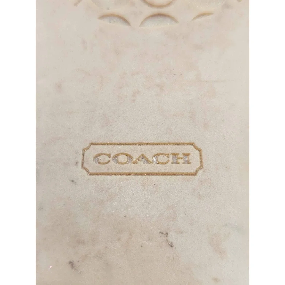 Coach Thong Sandals Women's 10 Snakeskin Print Flat T-Strap Logo